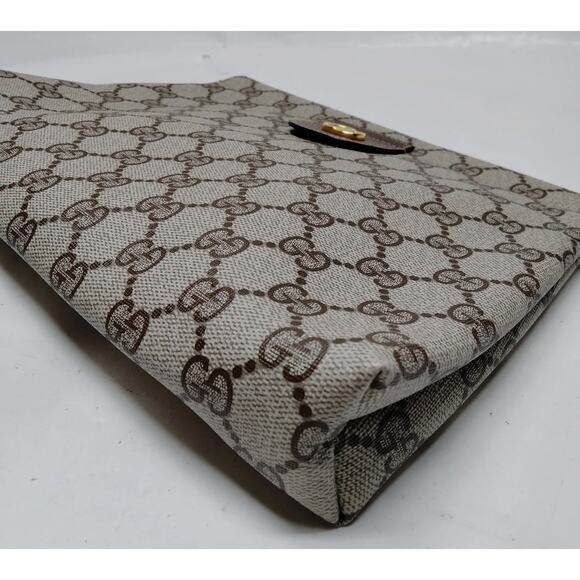 Vintage Gucci Clutch Bag Brown PVC - Picture 8 of 10